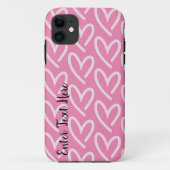 Roze hart past Hoesje-Mate iPhone Case aan (Achterkant)