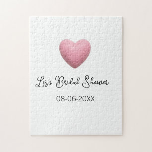 Roze hart pastel retro bruidsmeisje datum boho te legpuzzel