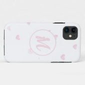 Roze Hart Patroon Meisje Romantisch Monogrammed Case-Mate iPhone Case (Achterkant (horizontaal))