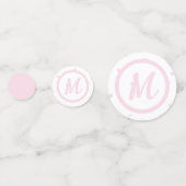 Roze Hart Patroon Meisje Romantisch Monogrammed Confetti (Voorkanten)