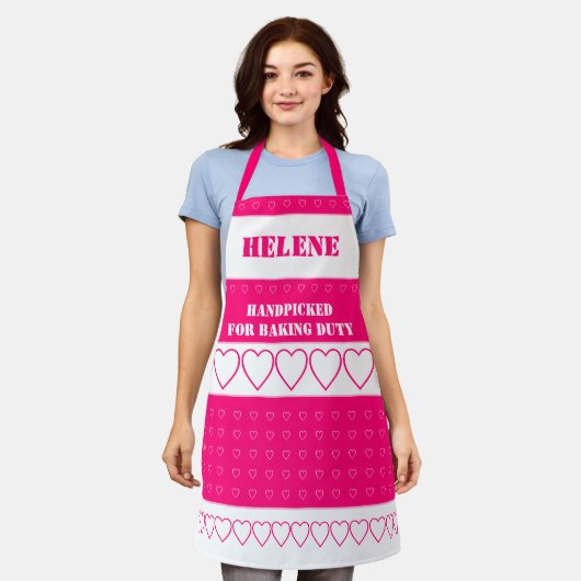 Roze Hart Patterned Schort (Gedragen)