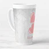 Roze hart Persoonlijke latte Mok (Linkerhoek)