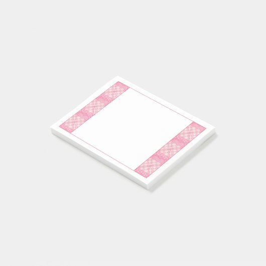 ROZE HART QUILT 4x3 Post Het Notitieblok Post-it® Notes (Schuin)