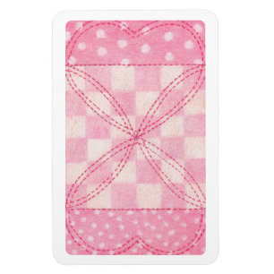 ROZE HART QUILT 4x6 Flexibele Magneet