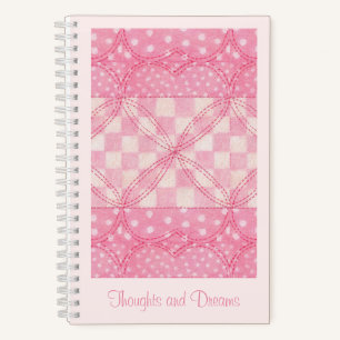 ROZE HART QUILT 5.5x8.5 Notitieboek + Tekst / Roze