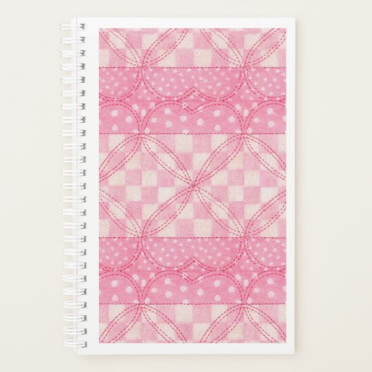 ROZE HART QUILT 5.5x8.5 Planner / Agenda (Voorkant)