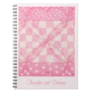 ROZE HART QUILT 6.5x8.75 Notitieboek + Tekst / Roz