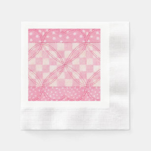 ROZE HART QUILT Gecoineerde cocktail papier servet