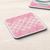ROZE HART QUILT Hard Plastic Onderzetters / Roze (Linkerzijde)