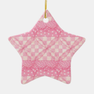 ROZE HART QUILT Keramische Star Ornament