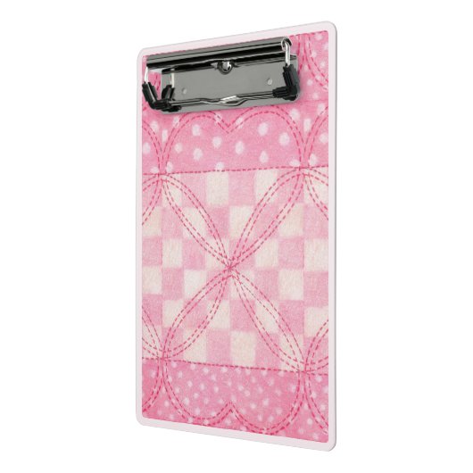 ROZE HART QUILT Mini Klembord / Roze (Angled2)