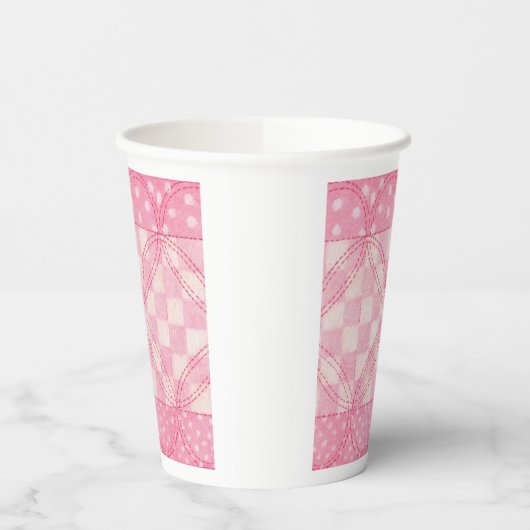 ROZE HART QUILT Paper Cups Papieren Bekers (Links)