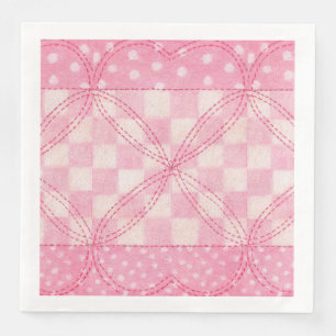 ROZE HART QUILT Standaard Diner Papier Servetten