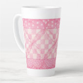 ROZE HART QUILT Tall Latte Mok (Linkerhoek)