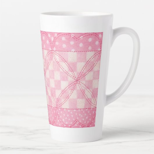 ROZE HART QUILT Tall Latte Mok (Rechts)