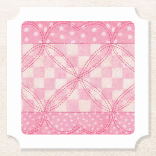 ROZE HART QUILT Ticket Papier Onderzetters