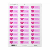 Roze Hart Retouradres Labels (Full Sheet)