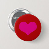 Roze hart ronde button 5,7 cm (Voorkant /achterkant)