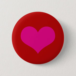 Roze hart ronde button 5,7 cm