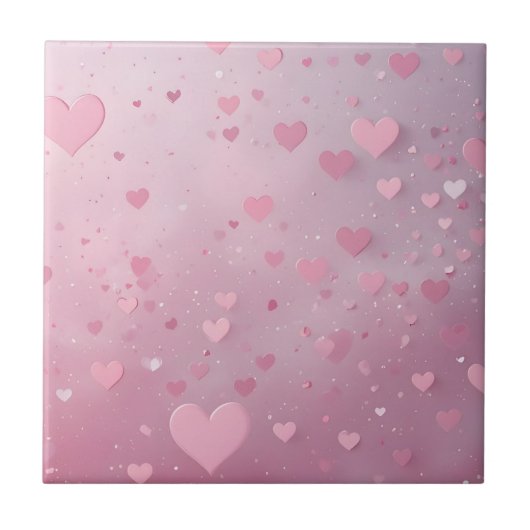 Roze Hart Shower Tegeltje (Voorkant)