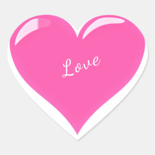 Roze Hart Sticker met Tekst Liefde - Aanpasbaar