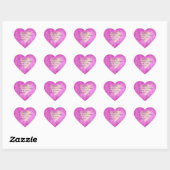 Roze Hart Strings Gedicht Sticker (Vel)