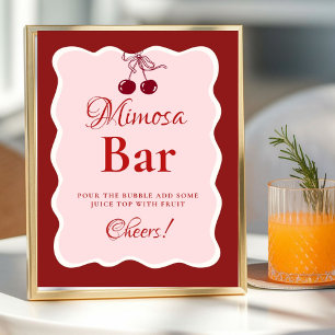 Roze Hart Valentijn Bachelorette Mimosa Bar Bord Poster