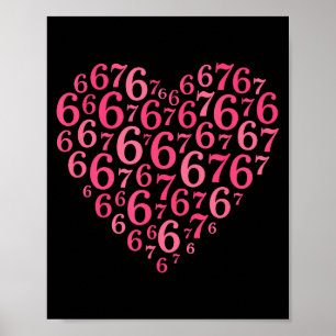 Roze Hart Valentijnsdag 6 7 Liefdeshart 6-7 Meme  Poster