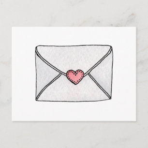Roze hart. Valentijnsdag. Liefdesbrief. Tiener Feestdagenkaart