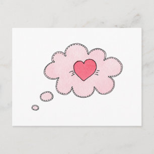 Roze hart. Valentijnsdag. Liefs. Moderne tiener Feestdagenkaart