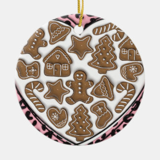 Roze Hart van Gingerbread Ornament