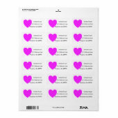 ROZE HART, verzendlabels Etiket (Full Sheet)
