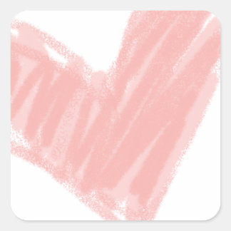 Roze hart vierkante sticker