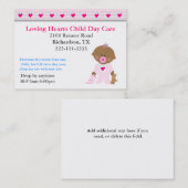 Roze hart Visitekaartje kinderopvang (Voorkant / Achterkant)