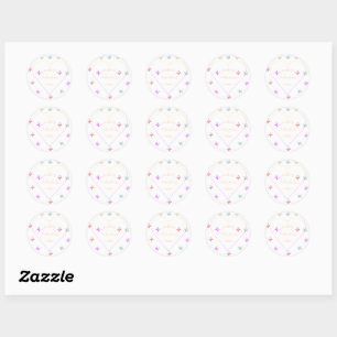 Roze Hart Vlinder meisje baby shower Ronde Sticker