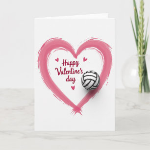 Roze Hart Volleybal Valentijnskaart Kaart