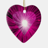 Roze hart voor sierdoeleinden keramisch ornament (Rechts)