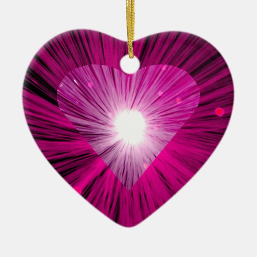Roze hart voor sierdoeleinden keramisch ornament (Voorkant)