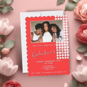 Roze Hart Vriend Foto Galentine's Day Kaart