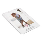 Roze hart We citeren pooldots foto bruiloft Magneet (Rechterzijde)