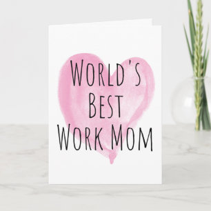 Roze Hart Werelds Beste Werk Moeder Kaart