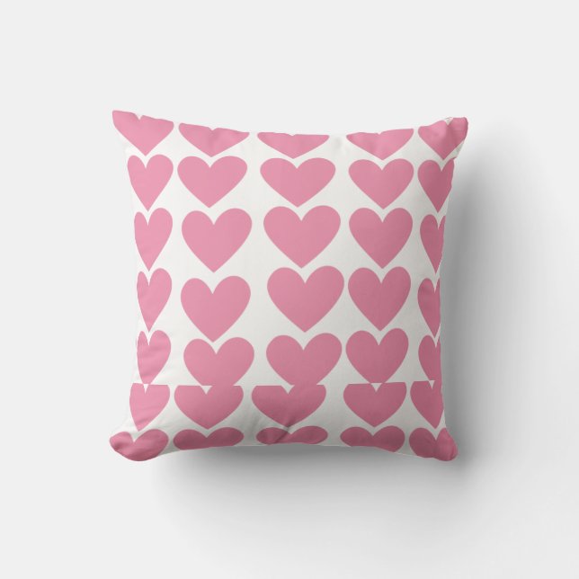 Roze hart Worpkussen Kussen (Voorkant)