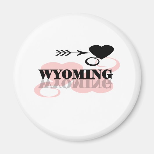 Roze Hart Wyoming Magneet (Voorkant)