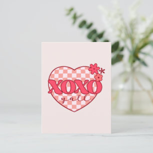 Roze Hart Xoxo Knuffels en Kusjes Briefkaart