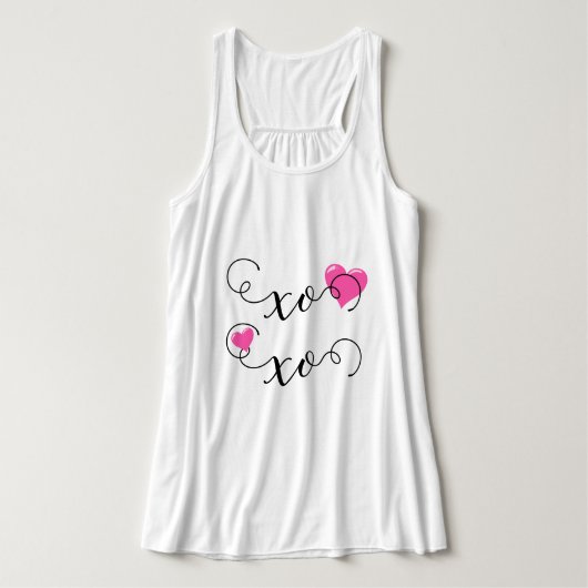 Roze Hart XOXO Tanktop (Design voorkant)