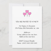 Roze hartballon met zwarte omtrek. kaart (Achterkant)