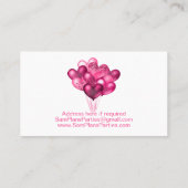 Roze hartballonnen visitekaartje (Achterkant)