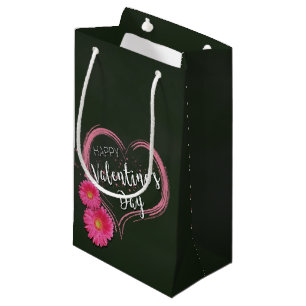Roze hartbloemen Valentijnsdag Small Gift Bag Klein Cadeauzakje