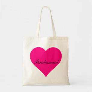 Roze hartbridesmaïde tote bag