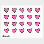 Roze hartcirkel Stickers (Vel)